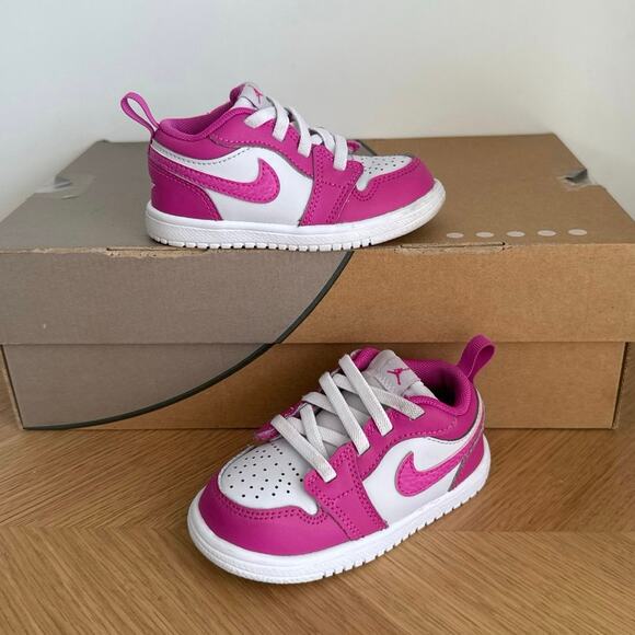Jordan Air Jordan 1 Low Alt Infant Toddler Basketball Shoes  Nike Air Jordan 1 Low EasyOn Fire Pink/White Toddler Sneakers- SZ 6 C